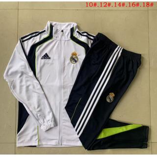Chándal Real Madrid 2025/26 (White with Dark Bule Long zipper) - NIÑOS
